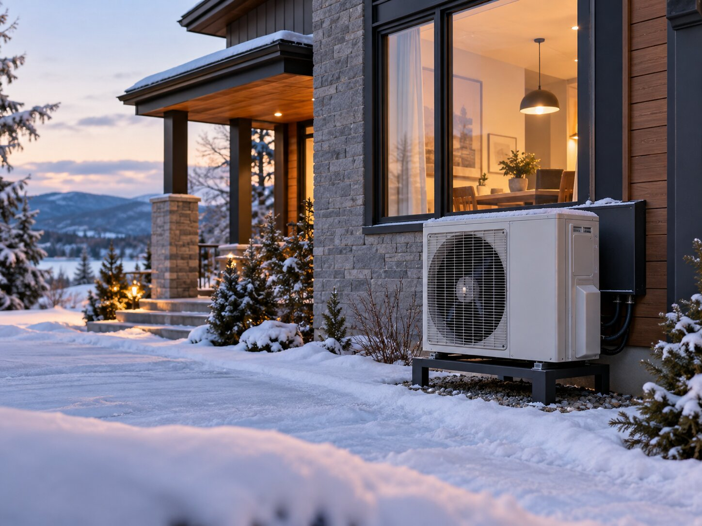 Energy-efficient heat pump installed in a Québec home