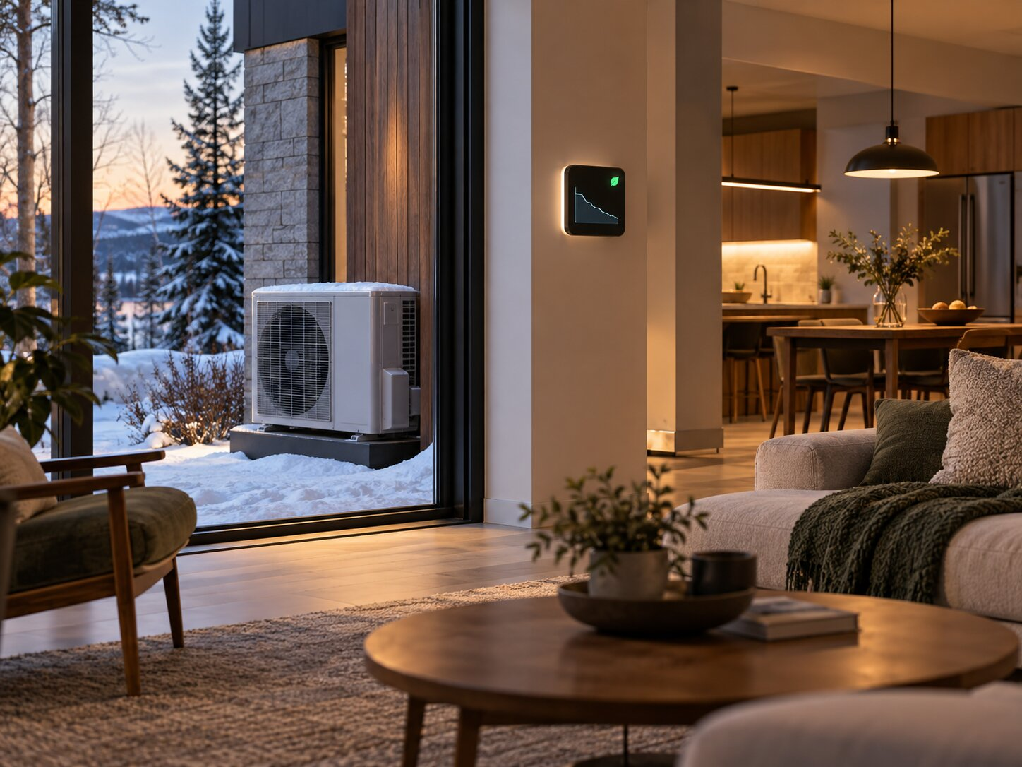 High-efficiency heat pump helping reduce electricity costs in winter