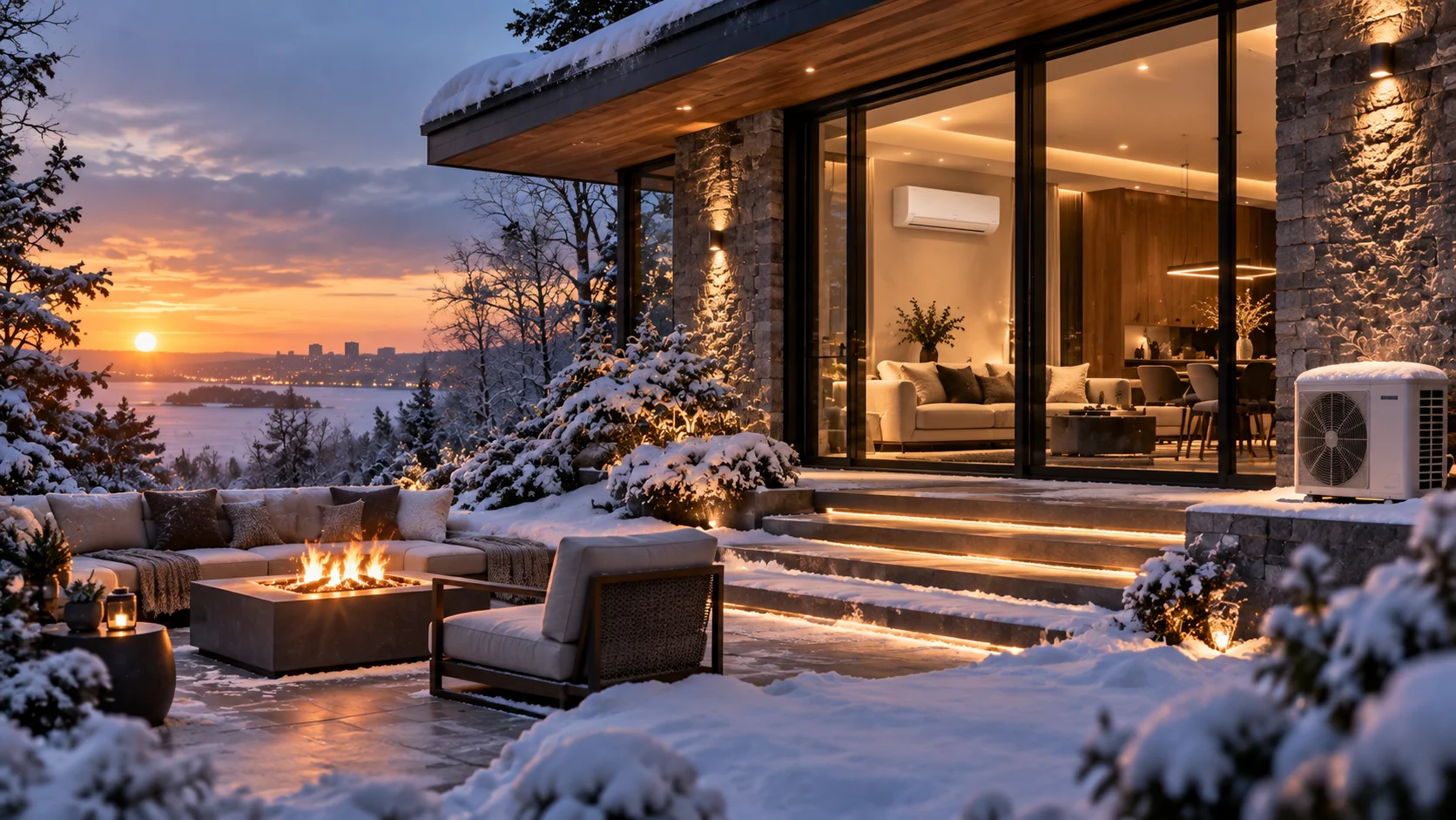 Comfortable home in winter with a heat pump